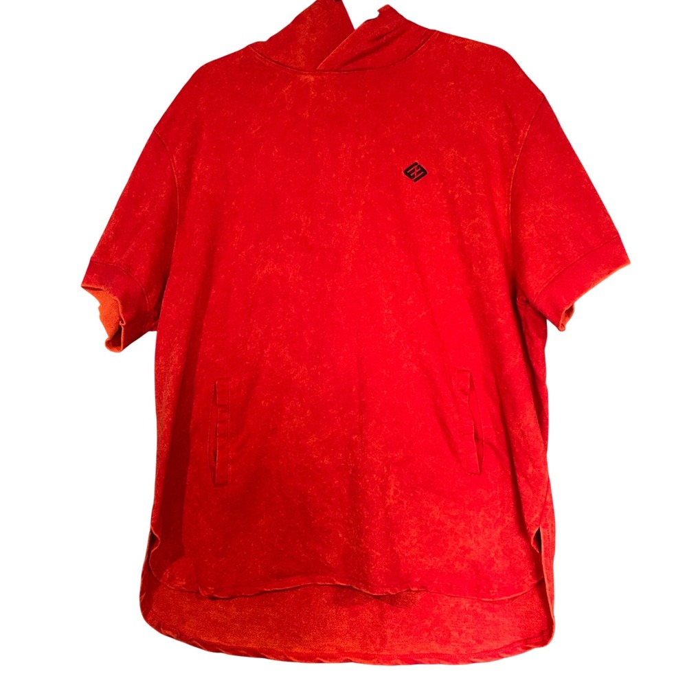Enyce Mens 4X Red Acid Wash Short Sleeve Hoodie Sean Combs Co Streetwear